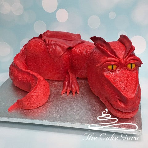 Carved Red Dragon Cake