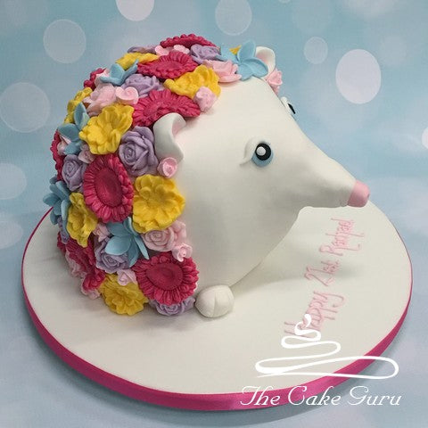 Bright Flowers Hedgehog Cake