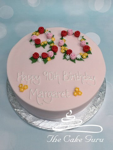 Floral Number Birthday Cake
