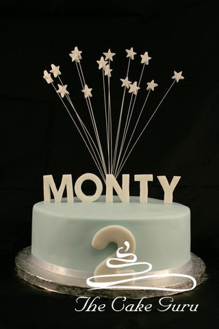 3D Name and Star Spray Birthday Cake