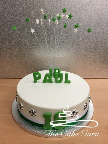 Green/White Football Fan Cake