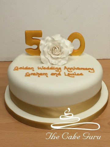 3D Golden 50 Anniversary Cake
