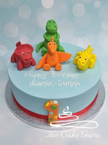 Bright Dinosaurs Birthday Cake