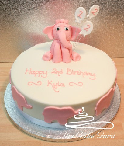 Baby Elephant with Balloons Cake