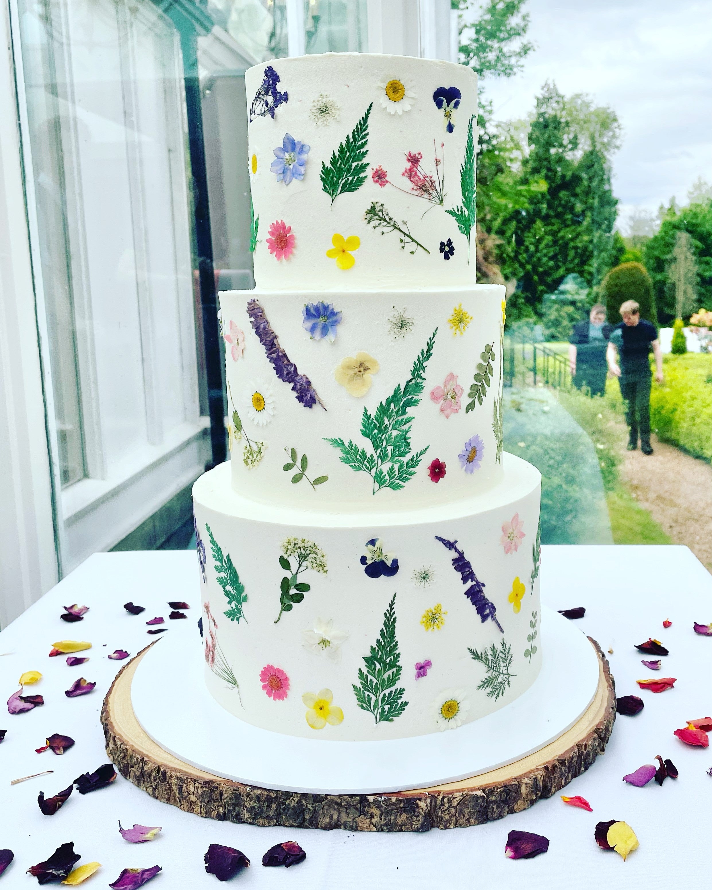 Buttercream and Pressed Flowers
