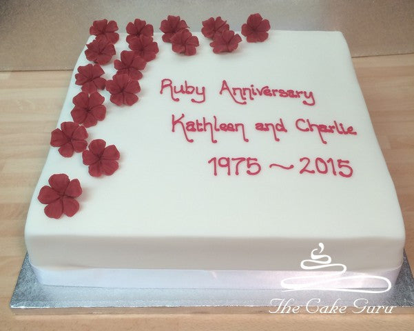 Ruby Blossoms Anniversary Cake