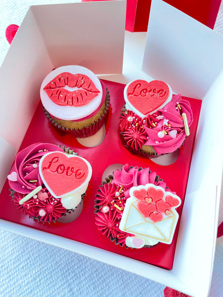 Valentines Cupcakes x 4
