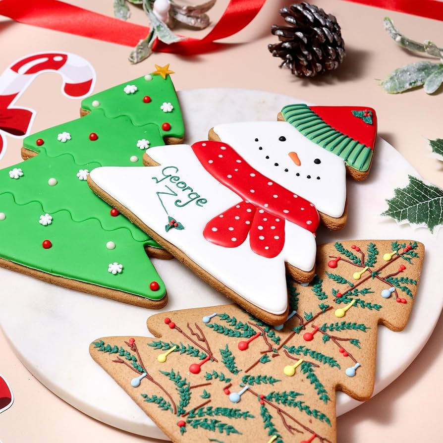 PME Christmas Tree Cookie Cutter Set - 3 Piece, Plastic, Sugarcraft Baking Decorating
