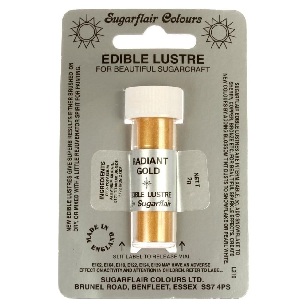 Sugarflair Edible Lustre Colour - Radiant Gold