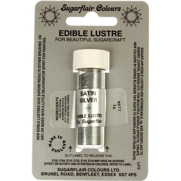 Sugarflair Edible Lustre Colour - Satin Silver