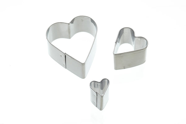 Set of 3 Heart Fondant Cutters