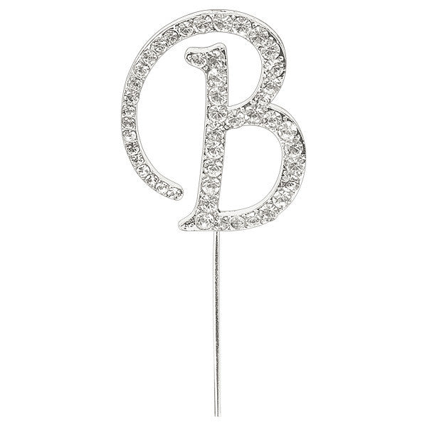 Diamante Letter Cake Pick - B