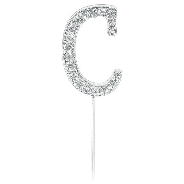 Diamante Letter Cake Pick - C