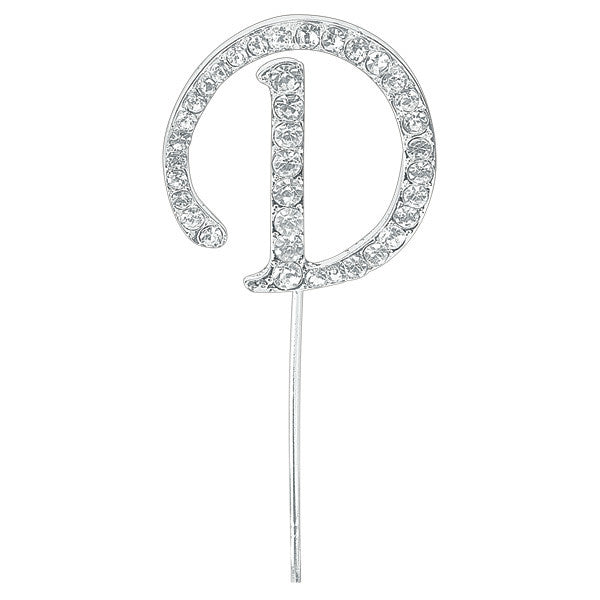 Diamante Letter Cake Pick - D