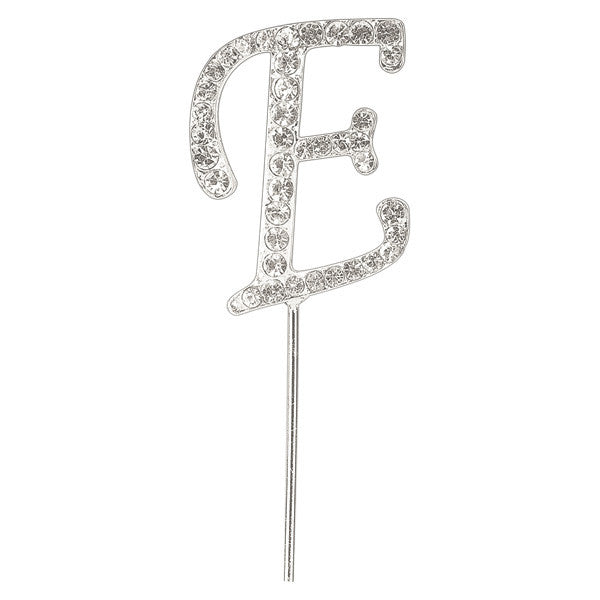 Diamante Letter Cake Pick - E