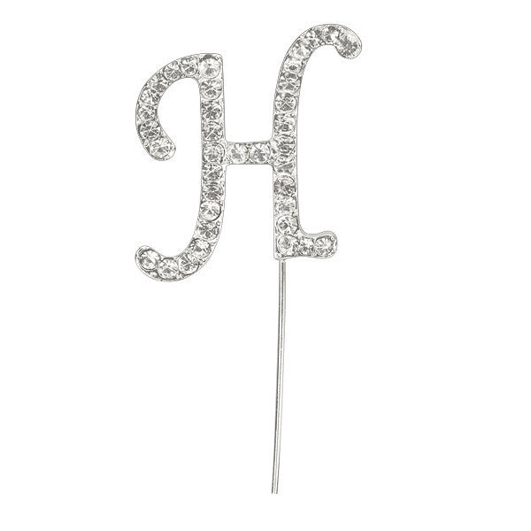 Diamante Letter Cake Pick - H