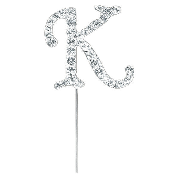 Diamante Letter Cake Pick - K