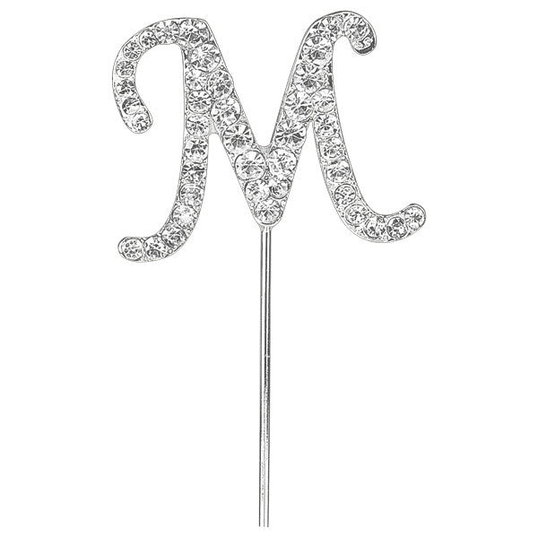 Diamante Letter Cake Pick - M