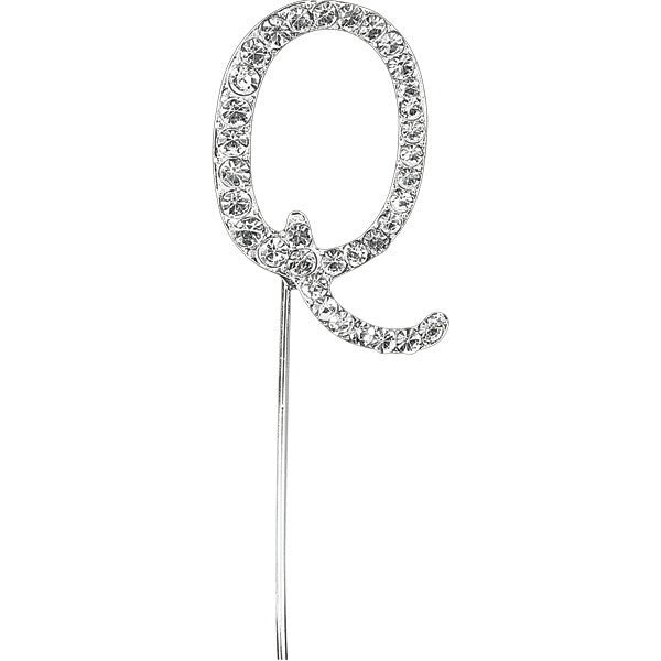 Diamante Letter Cake Pick - Q