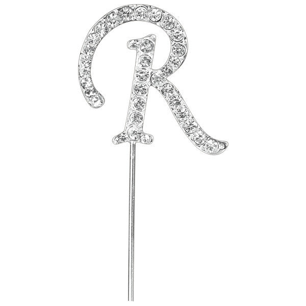 Diamante Letter Cake Pick - R