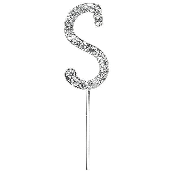 Diamante Letter Cake Pick - S
