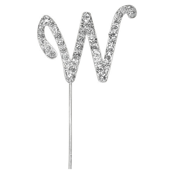 Diamante Letter Cake Pick - W