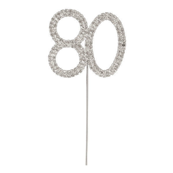 Diamante Number Cake Picks - 80