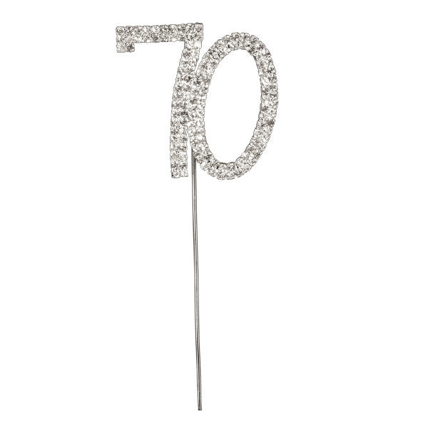 Diamante Number Cake Picks - 70