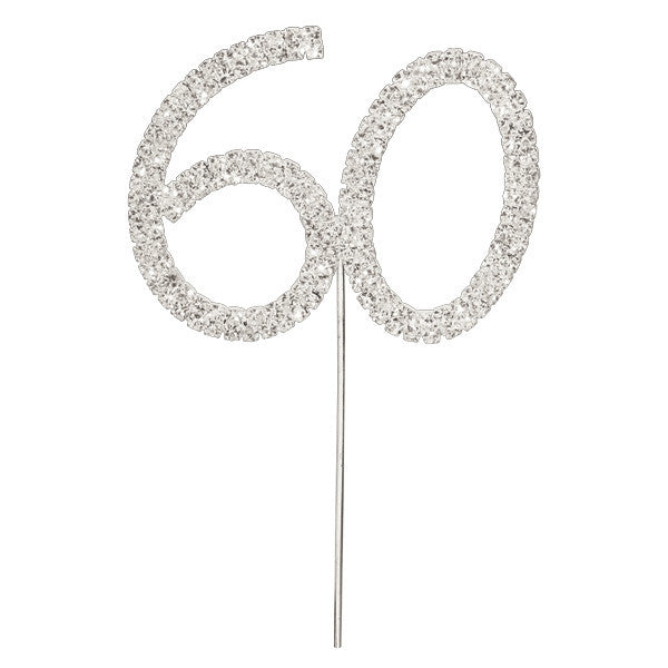 Diamante Number Cake Picks - 60