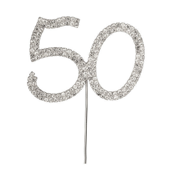 Diamante Number Cake Pick - 50