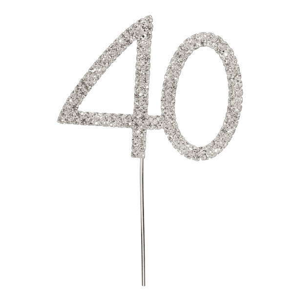 Diamante Number Cake Pick - 40