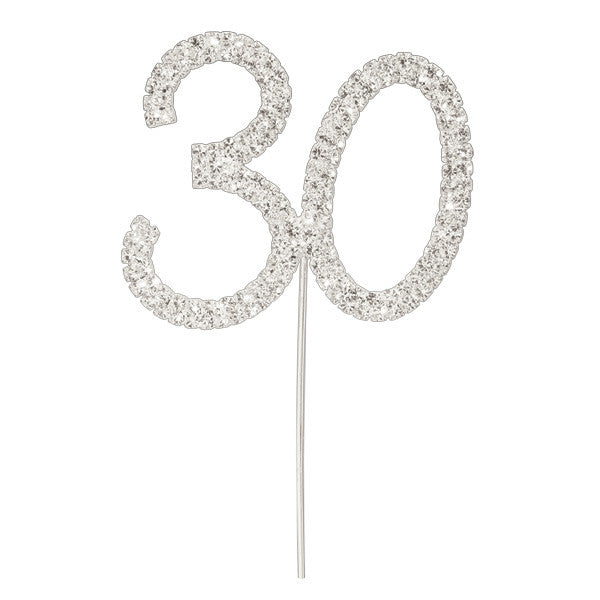 Diamante Number Cake Pick - 30