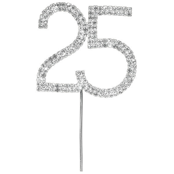 Diamante Number Cake Pick - 25