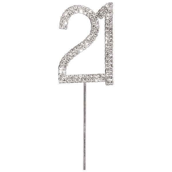 Diamante Number Cake Picks - 21