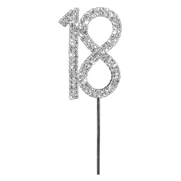 Diamante Number Cake Picks - 18