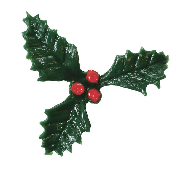 25mm Plastic Holly with Red Berry