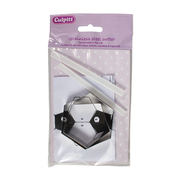 Football Cutters for 6'' Diameter Cake - Hexagon and Pentagon - Set of 2