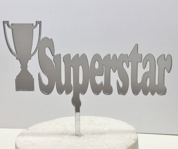 Football Trophy "Superstar" Acrylic Cake Topper