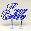 Happy Birthday Acrylic Cake Topper - Blue