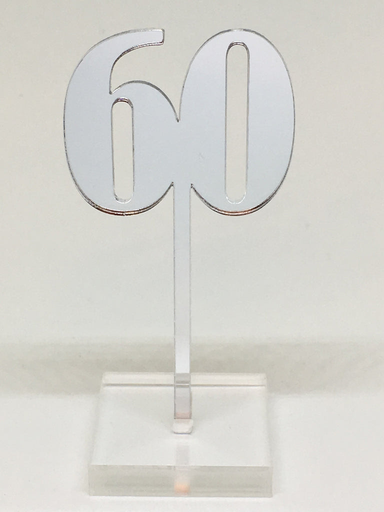 Number 60 Acrylic Cake Topper