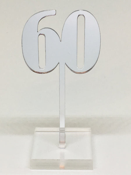 Number 60 Acrylic Cake Topper