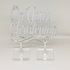 On Your Christening Silver Acrylic Cake Topper
