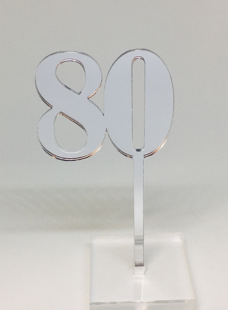 Number 80 Acrylic Cake Topper
