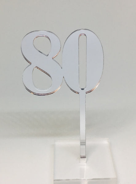 Number 80 Acrylic Cake Topper