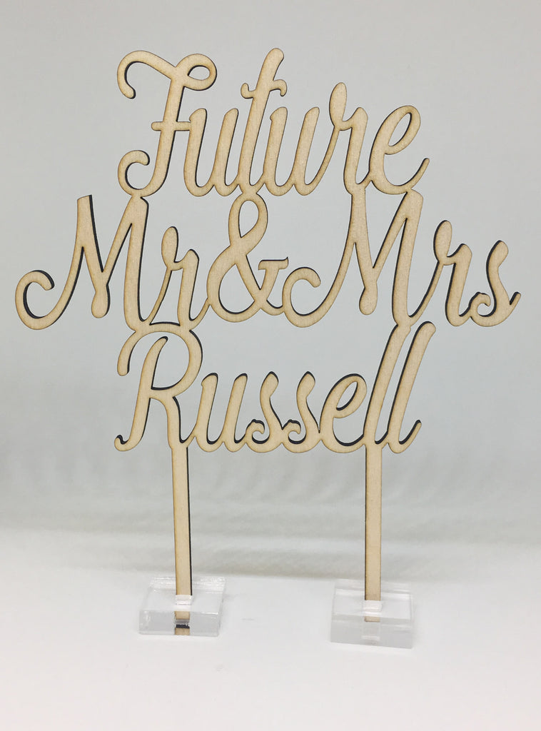 "Future Mr & Mrs" Personalised Engagement Cake Topper