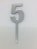 Individual Number Acrylic Cake Toppers - 5