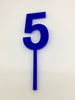 Individual Number Acrylic Cake Toppers - 5