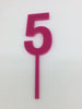 Individual Number Acrylic Cake Toppers - 5