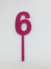 Individual Number Acrylic Cake Toppers - 6