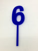 Individual Number Acrylic Cake Toppers - 6